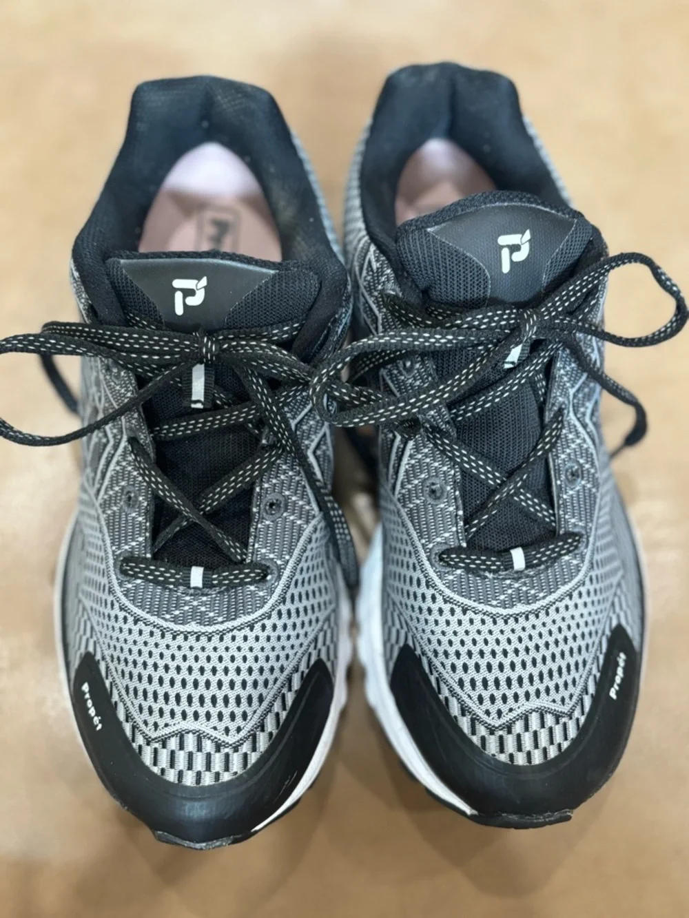 Propet Men’s Black and Gray Mesh Athletic Sneaker